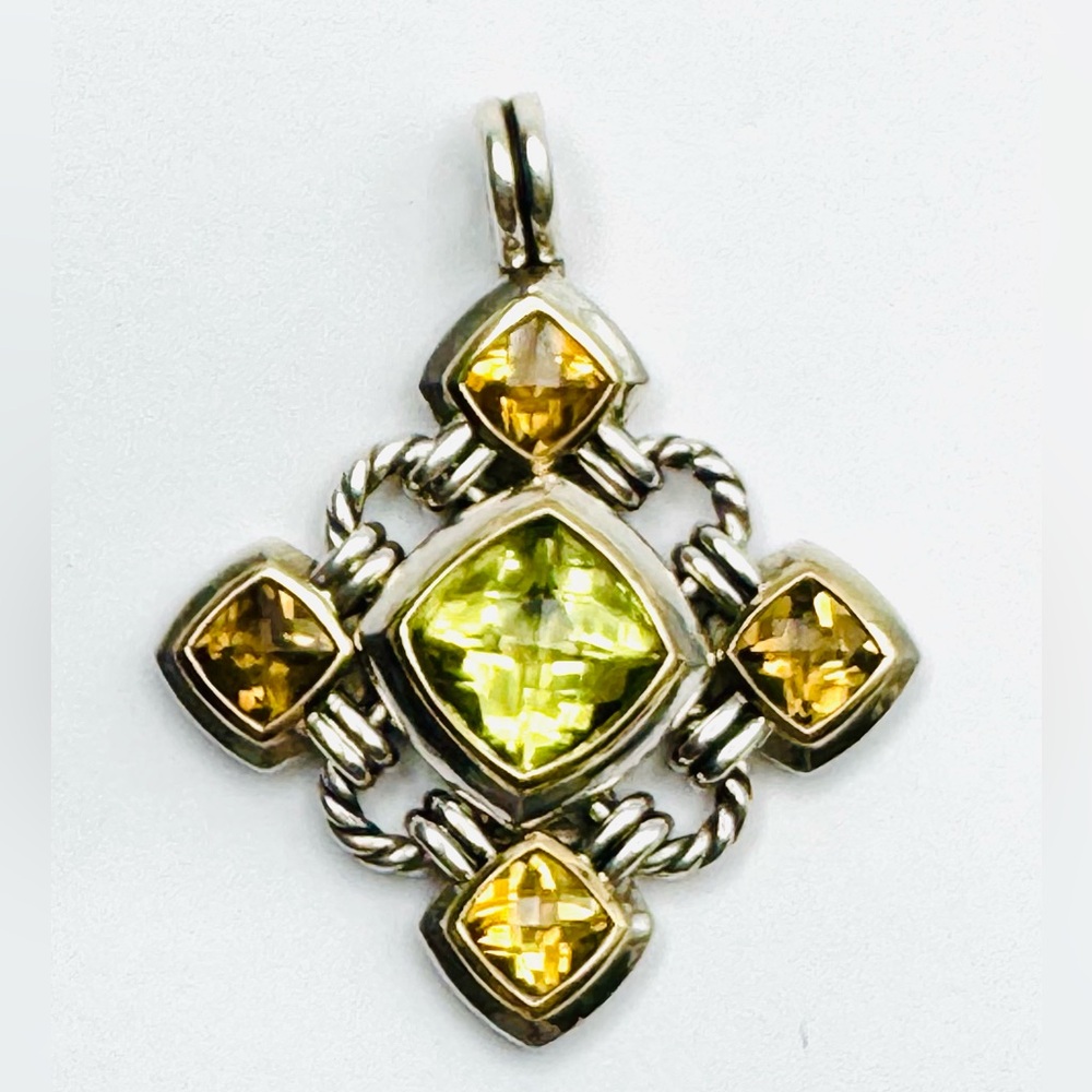 David Yurman Large Renaissance Pendant With Citrine And Gold